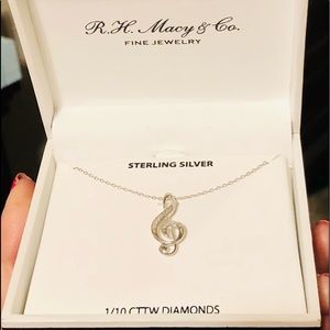 STERLING SILVER 16” MUSIC 🎶 NOTE NECKLACE